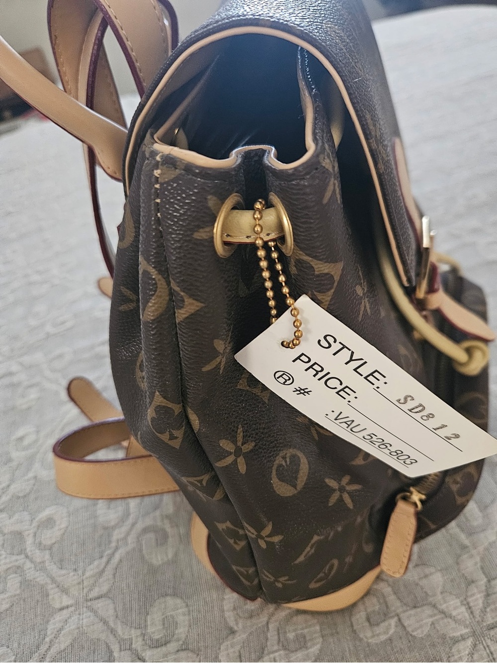Brown Monogram Drawstring Backpack Purse - Picture 2 of 5